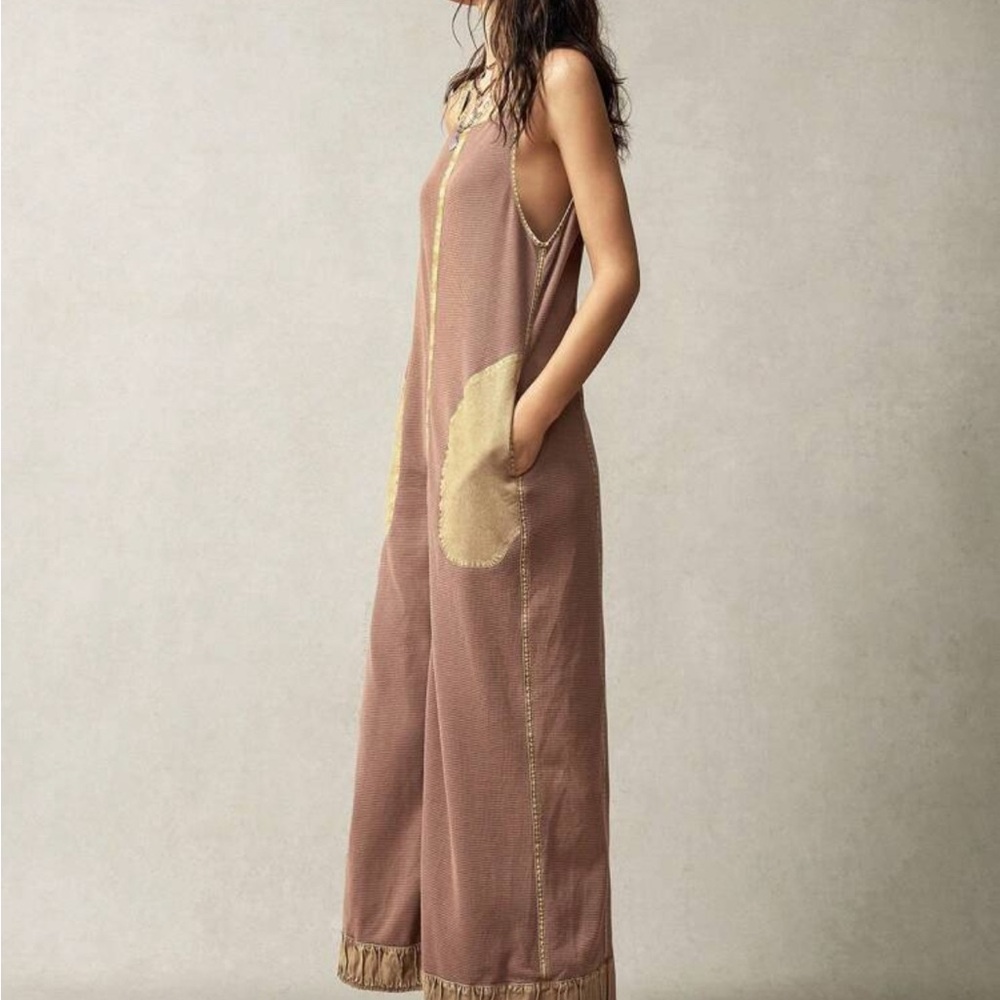 Chic Tan Sleeveless Jumpsuit - Picture 5 of 9